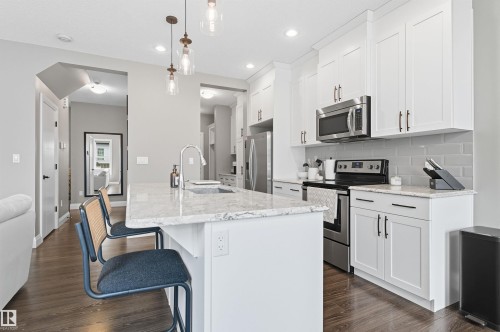 8534 Cushing Place, Edmonton, AB - Indoor Photo Showing Kitchen With Upgraded Kitchen