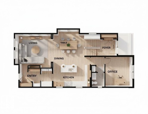 Main floor plan. Photos are artists renderings and may not reflect the final finishes or layout. - 6303 109B Avenue, Edmonton, AB - Other