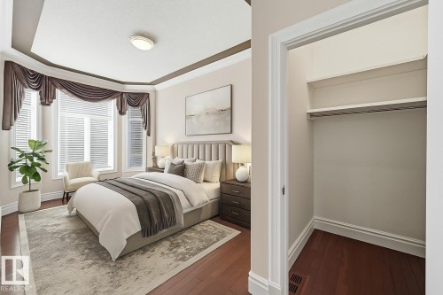 Virtually staged fifth bedroom - 872 Hollands Landing, Edmonton, AB - Indoor Photo Showing Bedroom