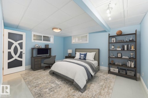 Virtually staged seventh bedroom - 872 Hollands Landing, Edmonton, AB - Indoor Photo Showing Bedroom