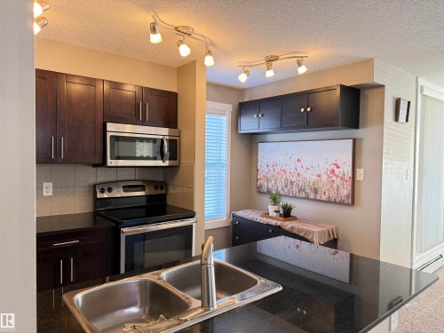 117 18122 77 St Nw, Edmonton, AB - Indoor Photo Showing Kitchen With Double Sink