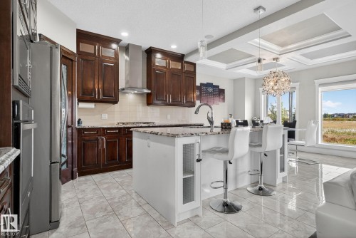 527 Albany Way, Edmonton, AB - Indoor Photo Showing Kitchen With Upgraded Kitchen