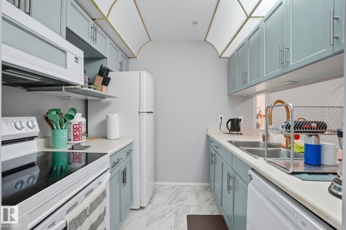 130 17447 98A Ave, Edmonton, AB - Indoor Photo Showing Kitchen With Double Sink