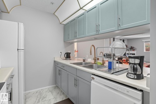 130 17447 98A Ave, Edmonton, AB - Indoor Photo Showing Kitchen With Double Sink