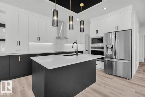 1154 Gyrfalcon Crescent, Edmonton, AB - Indoor Photo Showing Kitchen With Upgraded Kitchen