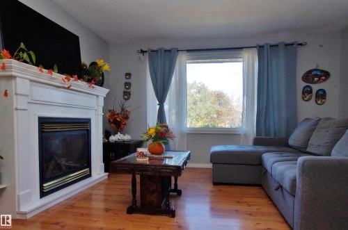 190 Clareview Road, Edmonton, AB - Indoor Photo Showing Living Room With Fireplace