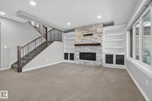 3419 Chickadee Drive, Edmonton, AB - Indoor With Fireplace