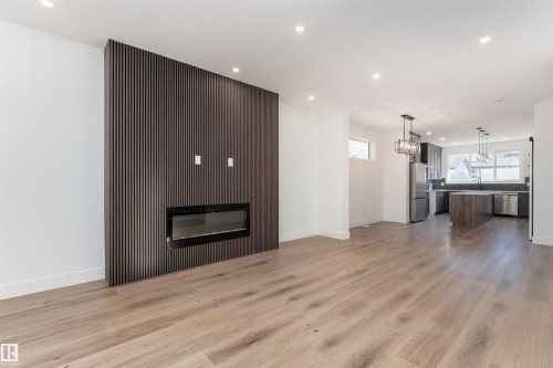12031 124 Street, Edmonton, AB - Indoor Photo Showing Living Room With Fireplace