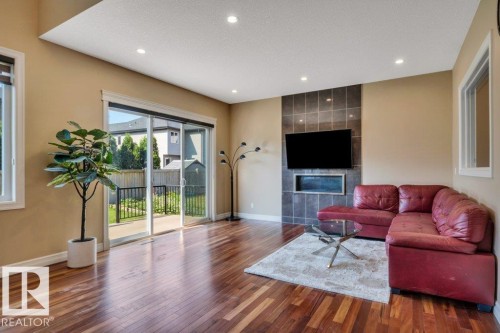 1211 Adamson Drive, Edmonton, AB - Indoor Photo Showing Living Room With Fireplace