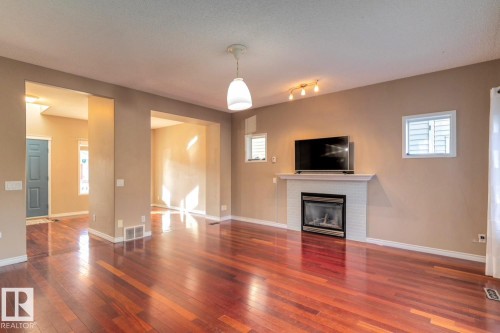 9923 88 Street, Edmonton, AB - Indoor Photo Showing Living Room With Fireplace