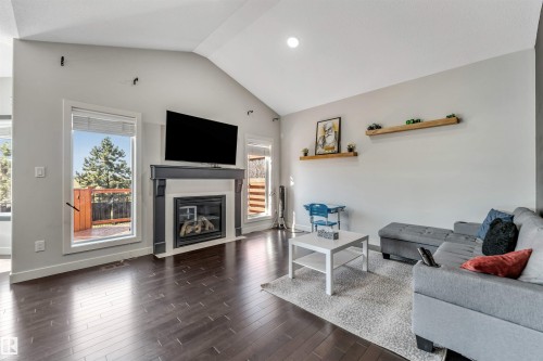 1920 69 St., Edmonton, AB - Indoor Photo Showing Living Room With Fireplace