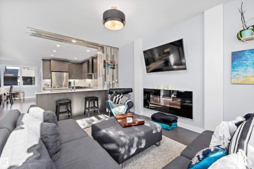 4 Fosbury Link, Sherwood Park, AB - Indoor Photo Showing Living Room With Fireplace