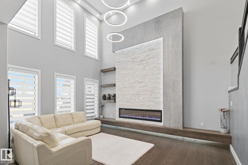 7520 173 Avenue, Edmonton, AB - Indoor Photo Showing Living Room With Fireplace