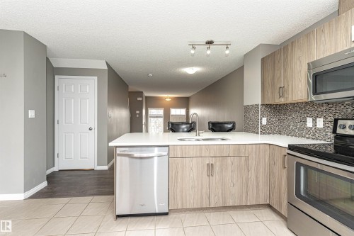 60 9151 Shaw Way, Edmonton, AB - Indoor Photo Showing Kitchen With Double Sink