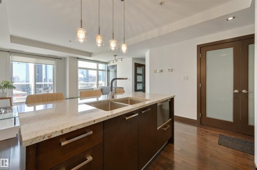 1504 10388 105 Street, Edmonton, AB - Indoor Photo Showing Kitchen With Double Sink