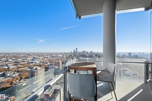 Balcony featuring a view of skyline - 3201 11969 Jasper Avenue, Edmonton, AB - Outdoor With View
