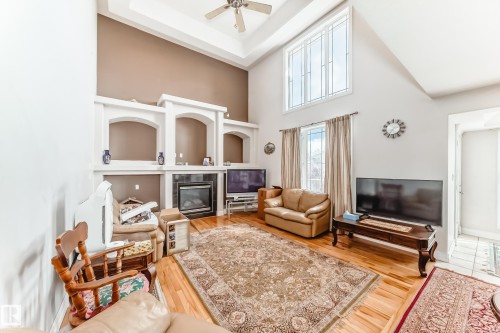 1525 Haswell Close, Edmonton, AB - Indoor Photo Showing Living Room With Fireplace