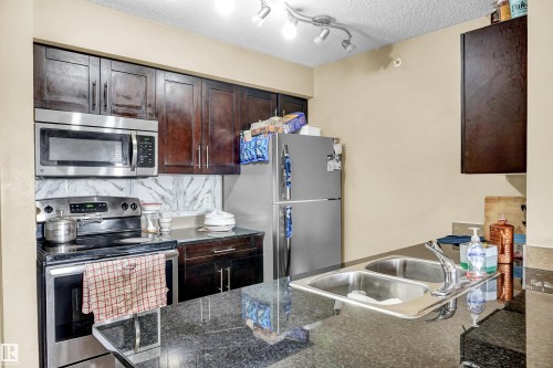 424 1510 Watt Drive, Edmonton, AB - Indoor Photo Showing Kitchen With Double Sink