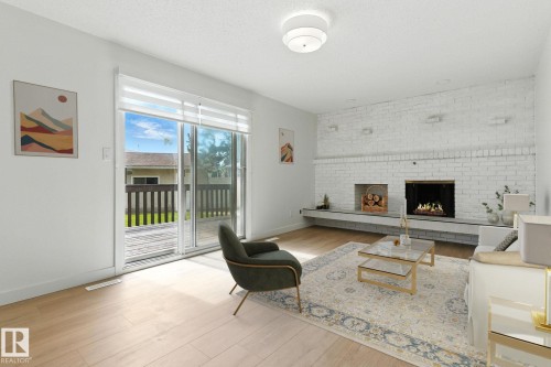 2011 89 Street, Edmonton, AB - Indoor Photo Showing Living Room With Fireplace