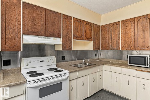 9221 110 Avenue, Edmonton, AB - Indoor Photo Showing Kitchen With Double Sink