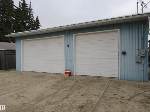 View of detached garage - 5016 51 Street, Barrhead, AB - Outdoor With Exterior