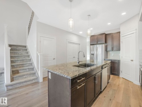 9919 223 Street, Edmonton, AB - Indoor Photo Showing Kitchen With Double Sink With Upgraded Kitchen