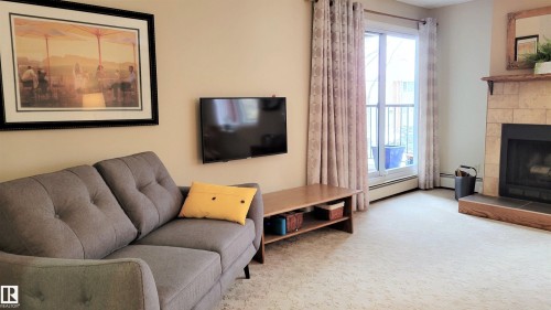 206 10826 113 Street, Edmonton, AB - Indoor Photo Showing Living Room With Fireplace