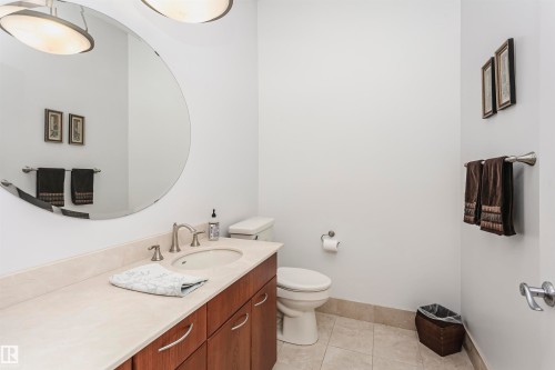 Bathroom featuring light tile patterned floors and vanity - 19103 Ellerslie Road Sw, Edmonton, AB - Indoor Photo Showing Bathroom