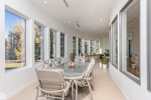 Sunroom / solarium featuring baseboards and recessed lighting - 19103 Ellerslie Road Sw, Edmonton, AB - Indoor Photo Showing Dining Room