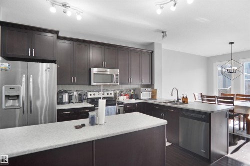 4203 Orchards Drive, Edmonton, AB - Indoor Photo Showing Kitchen With Stainless Steel Kitchen With Upgraded Kitchen