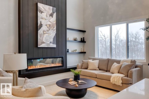 3280 Chernowski Way, Edmonton, AB - Indoor Photo Showing Living Room With Fireplace
