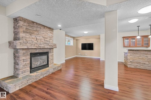 1213 Adamson Drive, Edmonton, AB - Indoor Photo Showing Living Room With Fireplace