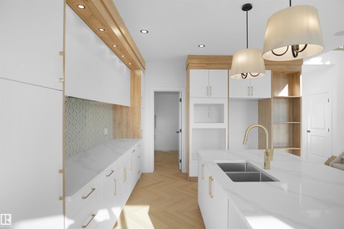 11 Trill Point(E), Spruce Grove, AB - Indoor Photo Showing Kitchen With Double Sink With Upgraded Kitchen