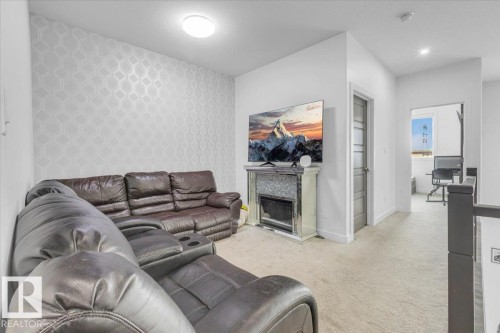 1325 20 Street, Edmonton, AB - Indoor Photo Showing Living Room With Fireplace