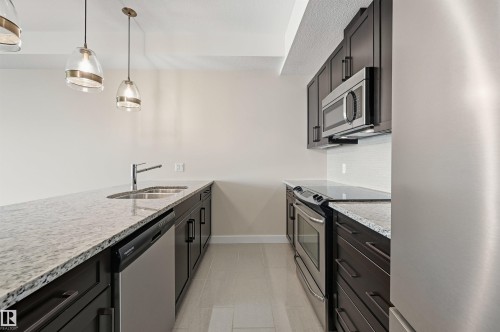 413 625 Leger Way, Edmonton, AB - Indoor Photo Showing Kitchen With Double Sink With Upgraded Kitchen