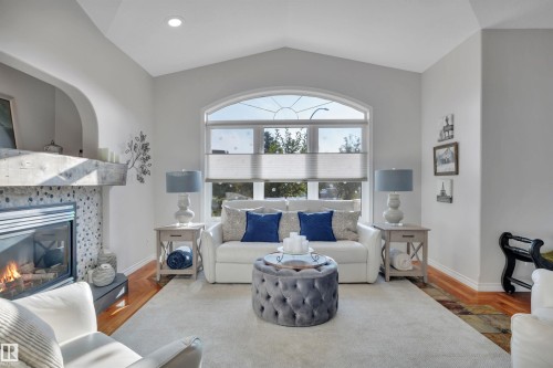 254 Pipestone Close, Millet, AB - Indoor Photo Showing Living Room With Fireplace