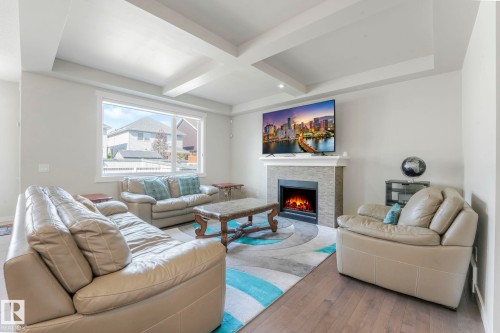 1948 78 Street, Edmonton, AB - Indoor Photo Showing Living Room With Fireplace