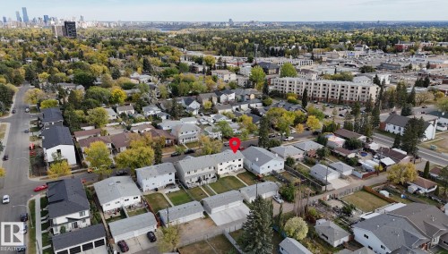 Aerial overview of property's location with nearby urban area - 10226 152 Street, Edmonton, AB - Outdoor With View