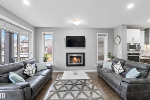 17816 59 Street, Edmonton, AB - Indoor Photo Showing Living Room With Fireplace
