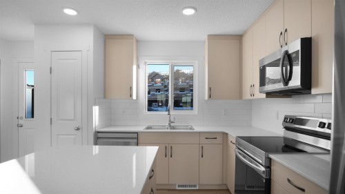 2 3705 141 Street, Edmonton, AB - Indoor Photo Showing Kitchen With Double Sink