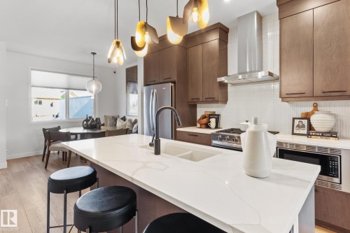272 Paterson Link, Edmonton, AB - Indoor Photo Showing Kitchen With Stainless Steel Kitchen With Double Sink With Upgraded Kitchen