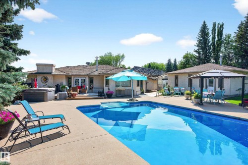 24 Valleyview Crescent, Rural Sturgeon County, AB - Outdoor With In Ground Pool With Backyard