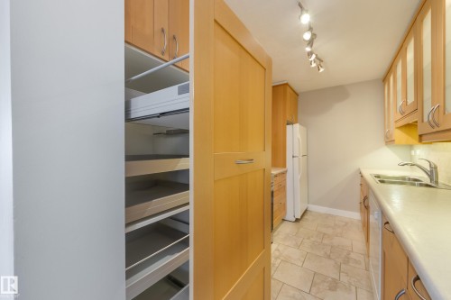 1503 12303 Jasper Avenue, Edmonton, AB - Indoor Photo Showing Kitchen With Double Sink