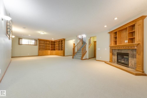 96 Linksview Drive, Spruce Grove, AB - Indoor With Fireplace