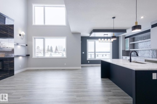 48 Maple Crescent, Gibbons, AB - Indoor Photo Showing Kitchen With Upgraded Kitchen