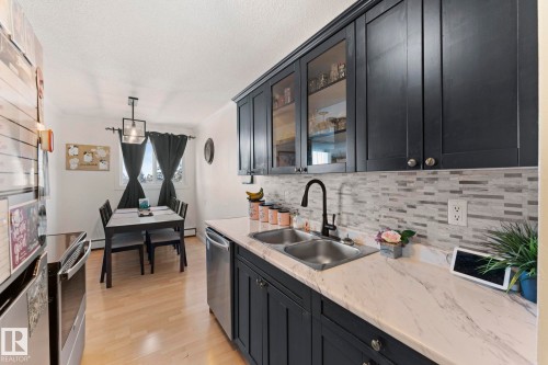 402 3835 107 Street, Edmonton, AB - Indoor Photo Showing Kitchen With Double Sink