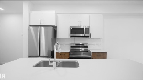 203 9219 228 Street, Edmonton, AB - Indoor Photo Showing Kitchen With Double Sink