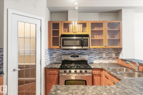 303 9910 111 Street, Edmonton, AB - Indoor Photo Showing Kitchen With Double Sink