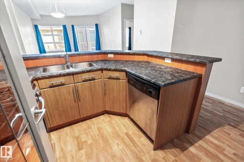 303 9910 111 Street, Edmonton, AB - Indoor Photo Showing Kitchen With Double Sink