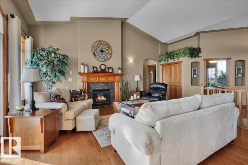 24703 Meridian Street, Edmonton, AB - Indoor Photo Showing Living Room With Fireplace